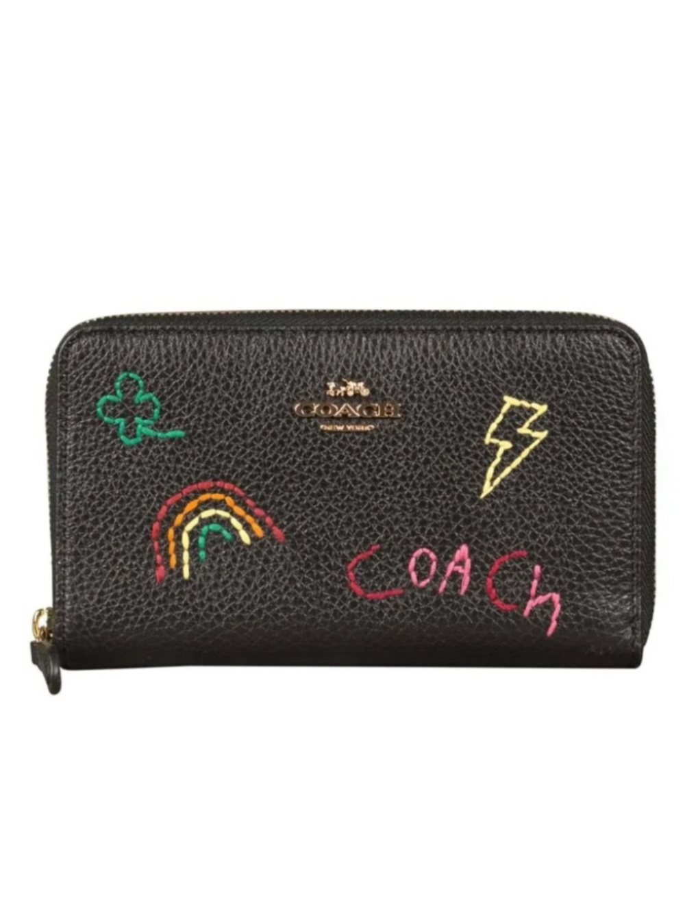 Coach Medium Zip Wallet with Diary Embroidery